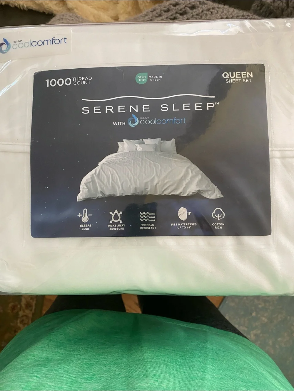 Serene Sleep Queen Sheet Set in White with CoolComfort